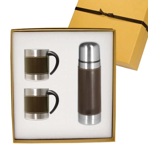 가죽 커피컵 보온병 세트, Leather-Coffee Cup and Thermos Set