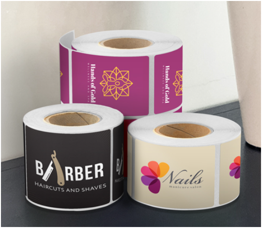 4X4" 라운딩된 롤라벨|스티커중 White BOPP 재질, 5000주문시 장당 20센트로 할인