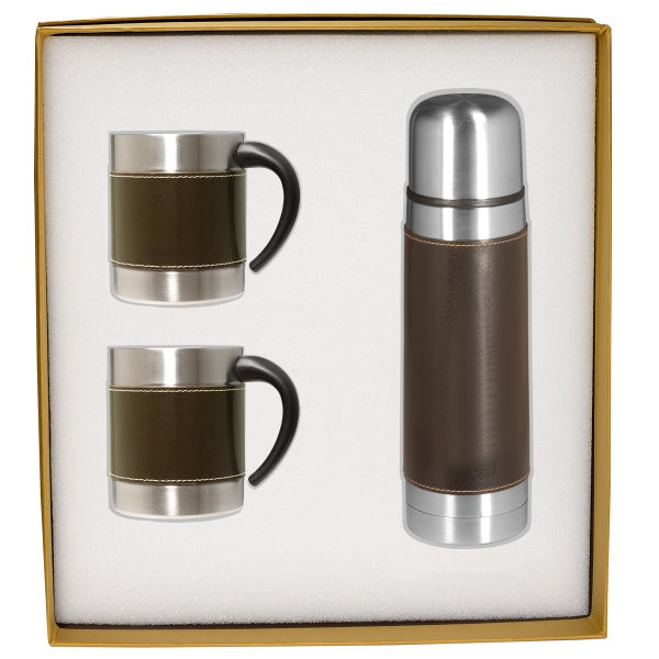 가죽 커피컵 보온병 세트, Leather-Coffee Cup and Thermos Set
