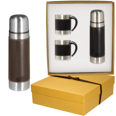 Empire (TM) Leather-Stainless Coffee Cup and Thermos Set-mijuprint-mijubuy-미주프린트-미주바이