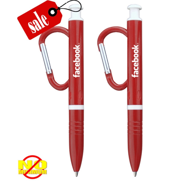 Push Pen w/ Attached Carabiner Clip - Close-out-mijuprint-mijubuy-미주프린트-미주바이