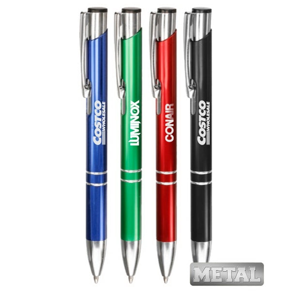 Union Printed, Promotional "Silvery" Metal Click Pen-mijuprint-mijubuy-미주프린트-미주바이