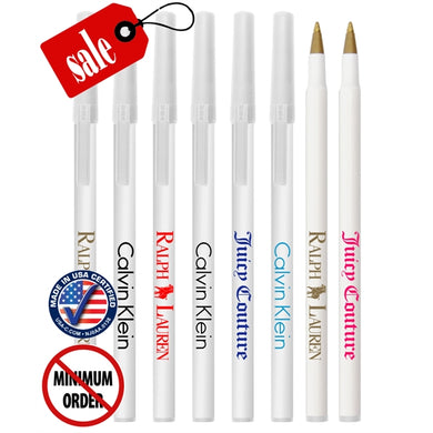 Closeout Certified USA Made White Stick Promo Pen-mijuprint-mijubuy-미주프린트-미주바이