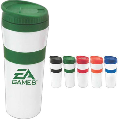20 oz White Stainless Steel Tumbler with Colored Accents-mijuprint-mijubuy-미주프린트-미주바이