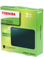 Toshiba Canvio Basics 2TB Portable External Hard Drive USB 3.0, Black