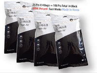"KF94 Percent" -  "Made In Korea" -  5 Pcs per PET Box or 25 Pcs per Bag, 4 Layered Face Masks, 50/100/250 Pack available