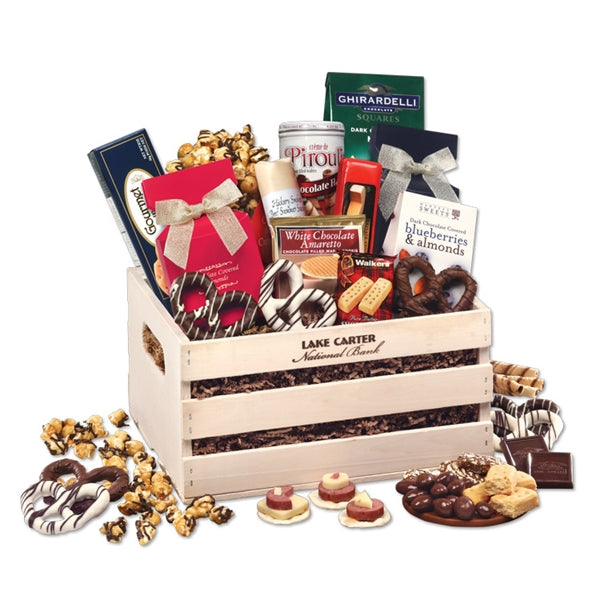 미국산 건축과자/식품류 6 -선물세트<br> 다양한 쿠키와 음식으로 채워진 클래식 나무 상자